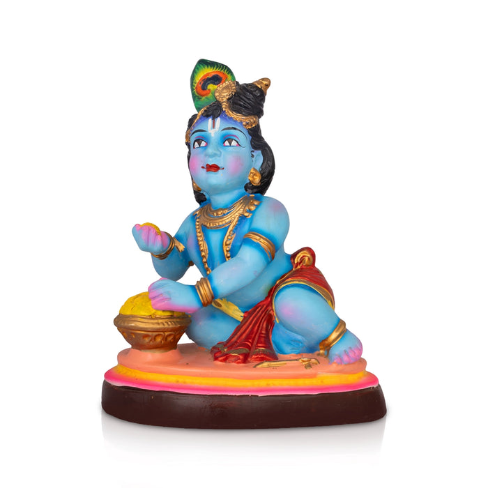 Laddu Krishna Clay Golu Bommai - 15 x 11 Inches | Giri Golu Doll/ Navaratri Kolu Bomma/ Gombe/ Bommai