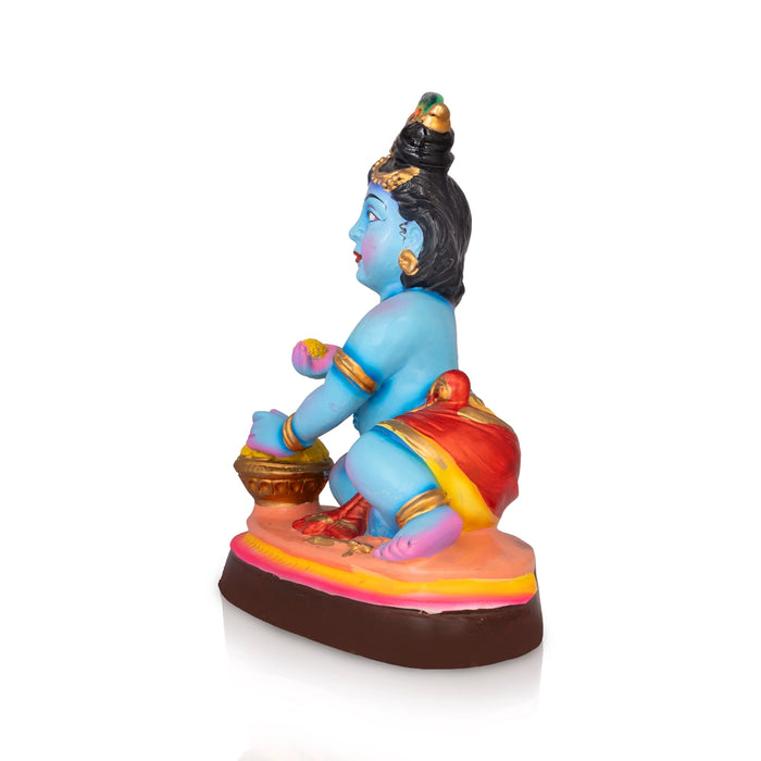 Laddu Krishna Clay Golu Bommai - 15 x 11 Inches | Giri Golu Doll/ Navaratri Kolu Bomma/ Gombe/ Bommai