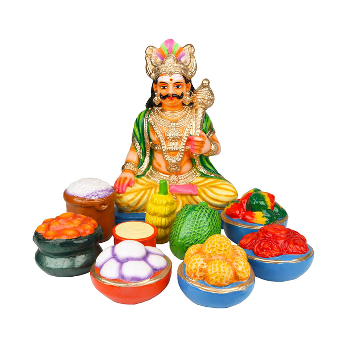 Maya Bazar Clay Golu Bommai Set - 14 x 9 Inches | Giri Golu Doll/ Navaratri Golu Bomma/ Bommai/ Gombe