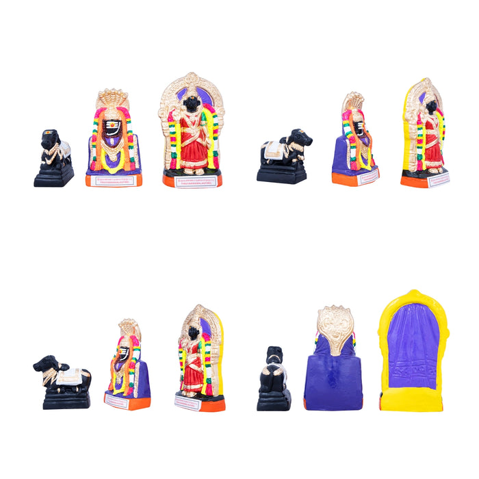 Pancha Bootha Sthalangal Clay Golu Bommai Set - 11 x 7 Inches | Giri Golu Doll/ Gombe/ Navaratri Golu Bomma