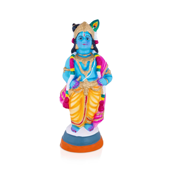 Vithoba Krishna Clay Golu Bommai - 16 x 7 Inches | Giri Golu doll/ Navaratri Kolu Bomma/ Gombe/ Bommalu