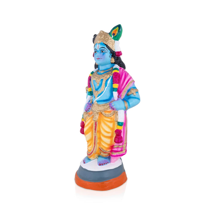 Vithoba Krishna Clay Golu Bommai - 16 x 7 Inches | Giri Golu doll/ Navaratri Kolu Bomma/ Gombe/ Bommalu