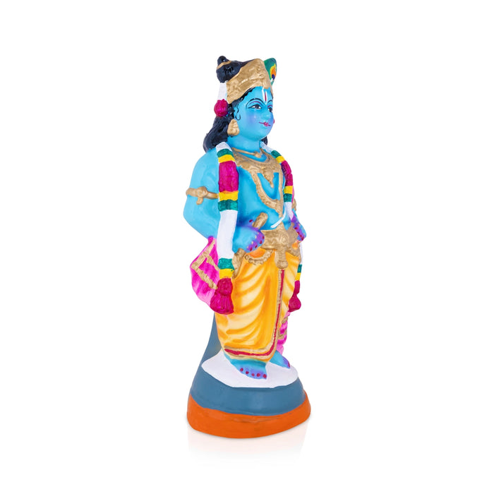 Vithoba Krishna Clay Golu Bommai - 16 x 7 Inches | Giri Golu doll/ Navaratri Kolu Bomma/ Gombe/ Bommalu