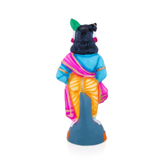 Vithoba Krishna Clay Golu Bommai - 16 x 7 Inches | Giri Golu doll/ Navaratri Kolu Bomma/ Gombe/ Bommalu