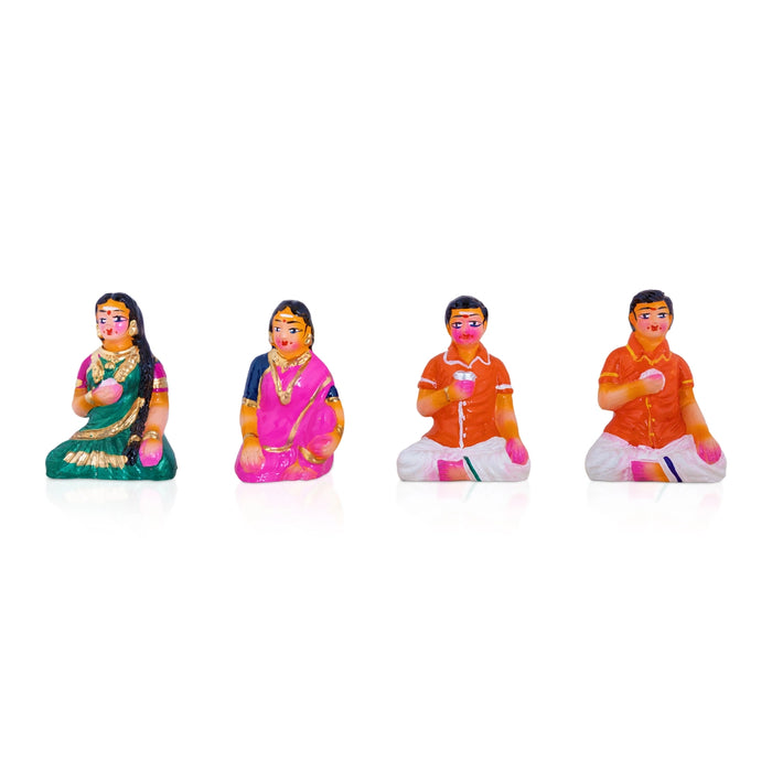 Sappadu Clay Golu Bommai Set – 6.5 x 2 Inches | Giri Golu Doll / Navaratri Golu Bommalu / Dasara Doll