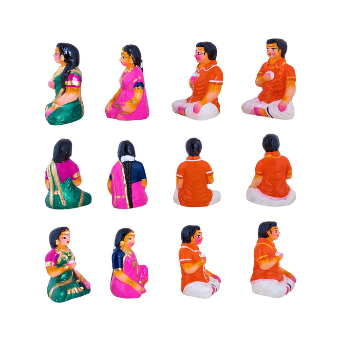 Sappadu Clay Golu Bommai Set – 6.5 x 2 Inches | Giri Golu Doll / Navaratri Golu Bommalu / Dasara Doll