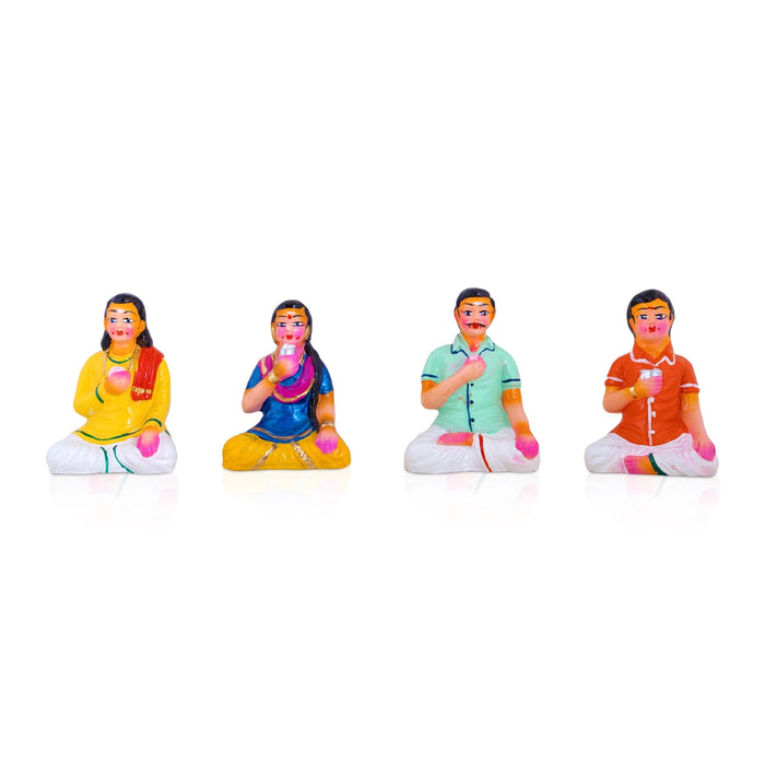 Sappadu Clay Golu Bommai Set – 6.5 x 2 Inches | Giri Golu Doll / Navaratri Golu Bommalu / Dasara Doll