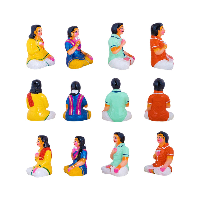 Sappadu Clay Golu Bommai Set – 6.5 x 2 Inches | Giri Golu Doll / Navaratri Golu Bommalu / Dasara Doll