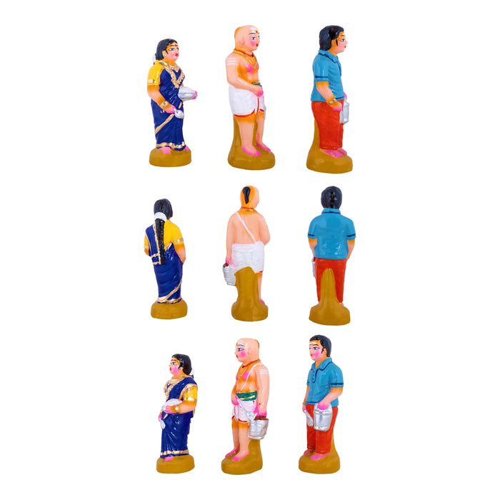 Sappadu Clay Golu Bommai Set – 6.5 x 2 Inches | Giri Golu Doll / Navaratri Golu Bommalu / Dasara Doll