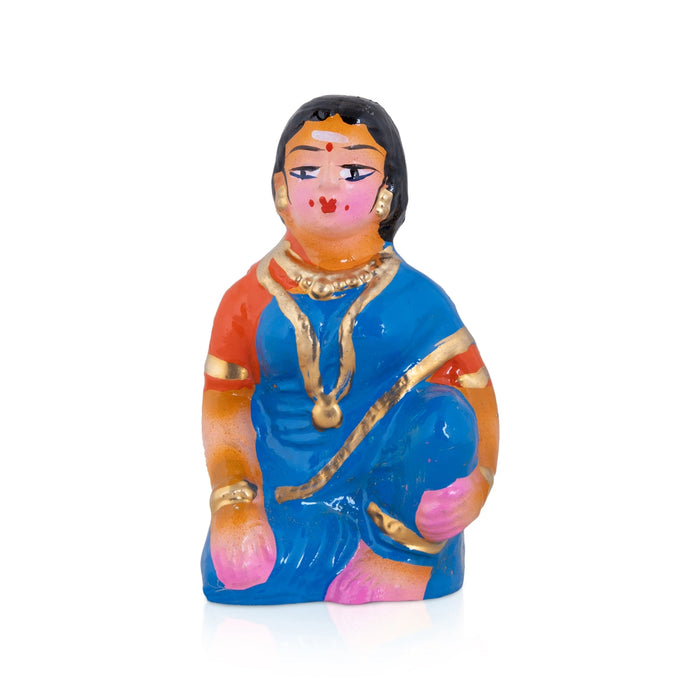 Sappadu Clay Golu Bommai Set – 6.5 x 2 Inches | Giri Golu Doll / Navaratri Golu Bommalu / Dasara Doll