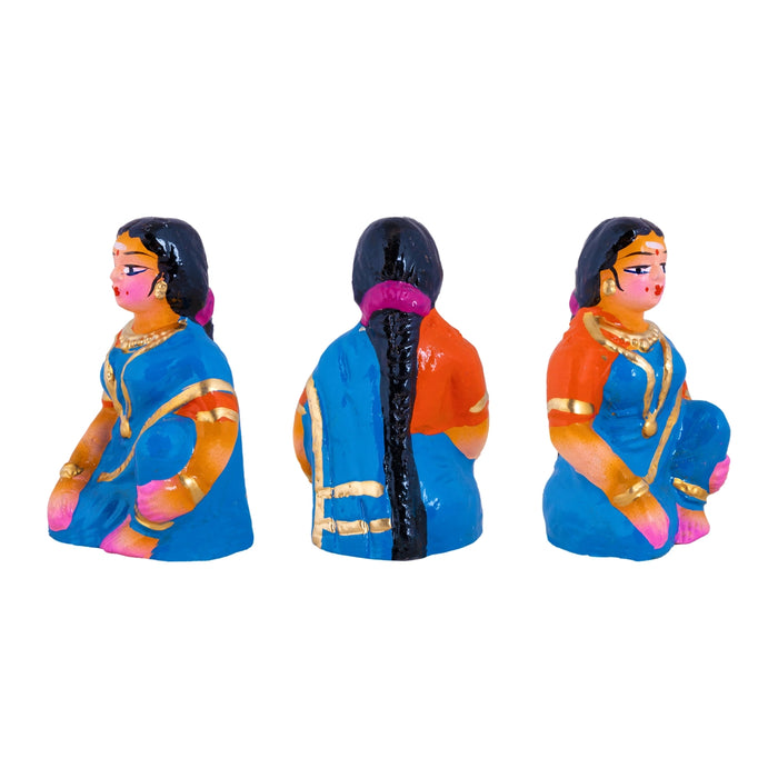 Sappadu Clay Golu Bommai Set – 6.5 x 2 Inches | Giri Golu Doll / Navaratri Golu Bommalu / Dasara Doll