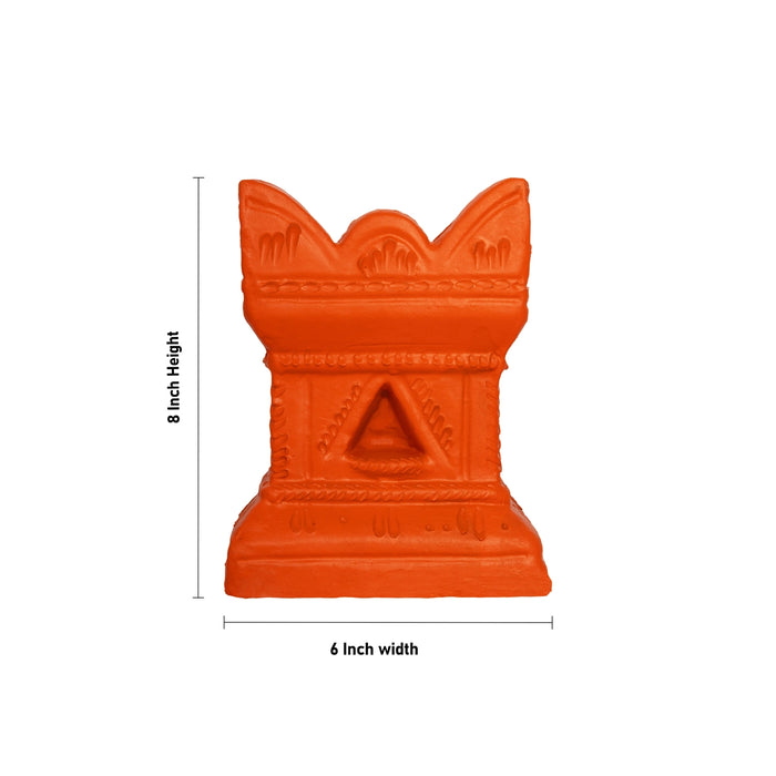 Tulasi Maadam - 8 x 6 Inches | Clay Tulsi Plant/ Tulasi Brindavanam / Holy Basil Maadam for Home & Pooja Decor