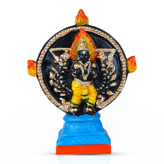 Chakrathazhwar Clay Golu Bommai - 11 Inches | Giri Golu Doll/ Navaratri Golu Bomma/Gombe/Bommai