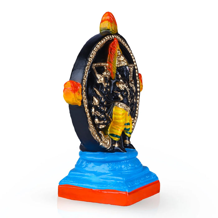 Chakrathazhwar Clay Golu Bommai - 11 Inches | Giri Golu Doll/ Navaratri Golu Bomma/Gombe/Bommai