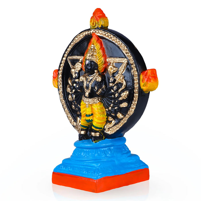 Chakrathazhwar Clay Golu Bommai - 11 Inches | Giri Golu Doll/ Navaratri Golu Bomma/Gombe/Bommai