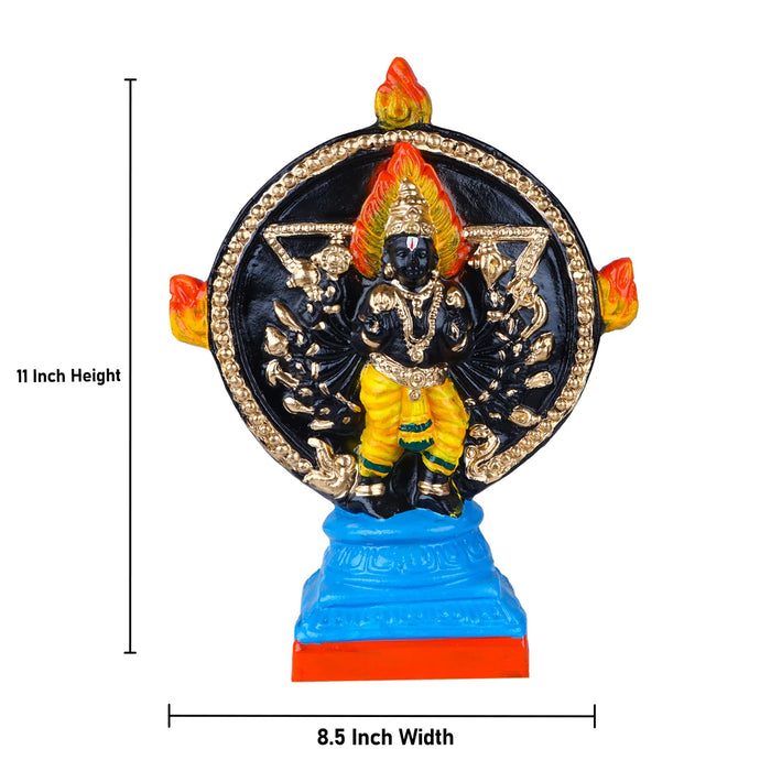 Chakrathazhwar Clay Golu Bommai - 11 Inches | Giri Golu Doll/ Navaratri Golu Bomma/Gombe/Bommai