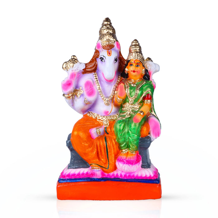 Lakshmi Hayagreevar Clay Golu Bommai - 10 x 5 Inches | Giri Golu Doll/ Navaratri Golu Bomma/Gombe/Bommai