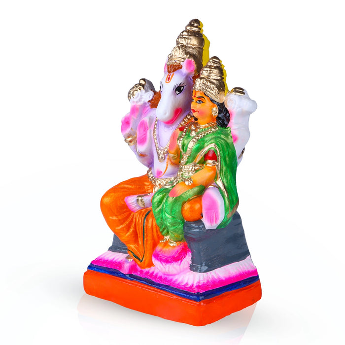 Lakshmi Hayagreevar Clay Golu Bommai - 10 x 5 Inches | Giri Golu Doll/ Navaratri Golu Bomma/Gombe/Bommai