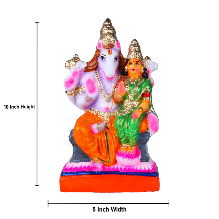 Lakshmi Hayagreevar Clay Golu Bommai - 10 x 5 Inches | Giri Golu Doll/ Navaratri Golu Bomma/Gombe/Bommai