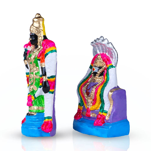 Annamalaiyar Unnamalai Clay Golu Bommai Pair - 8 x 3 Inches | Giri Golu Doll/Navaratri Golu Bomma/Dasara Bommalu - Clay Golu Bommai | Giri USA