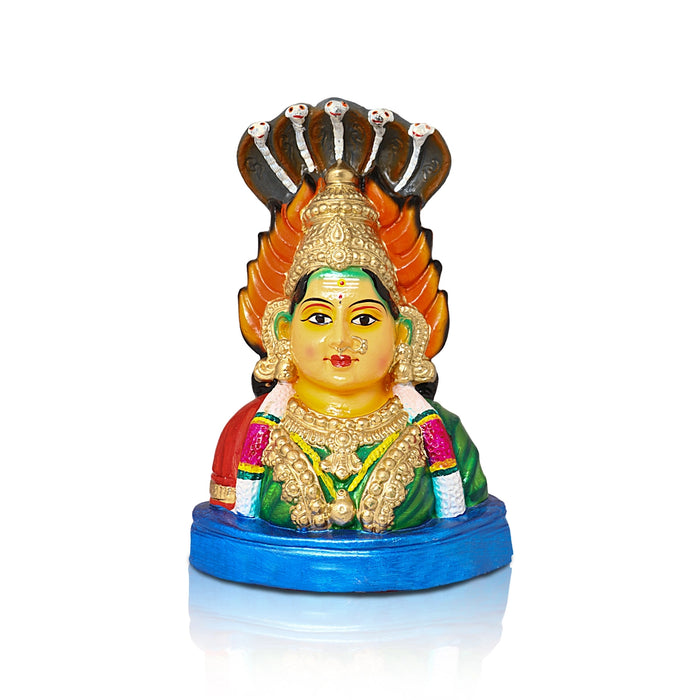 Karumari Amman Clay Golu Bommai - 14 x 10 Inches | Giri Golu Doll/ Navaratri Golu Bomma/Gombe/Bommai