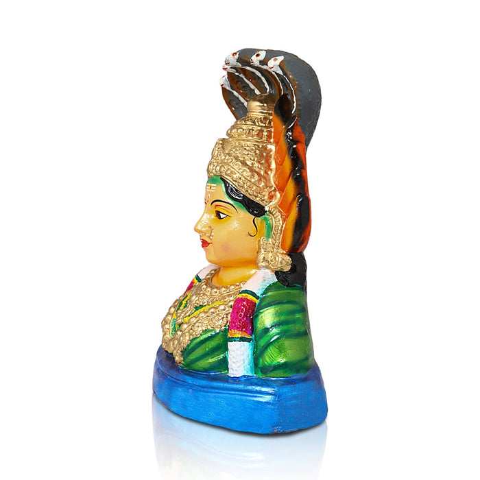 Karumari Amman Clay Golu Bommai - 14 x 10 Inches | Giri Golu Doll/ Navaratri Golu Bomma/Gombe/Bommai