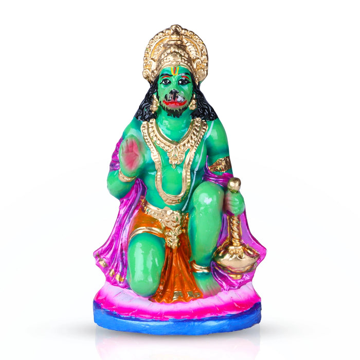 Hanuman Clay Golu Bommai - 8 x 4.5 Inches | Giri Golu Doll/ Navaratri Golu Bomma/Gombe/Bommai