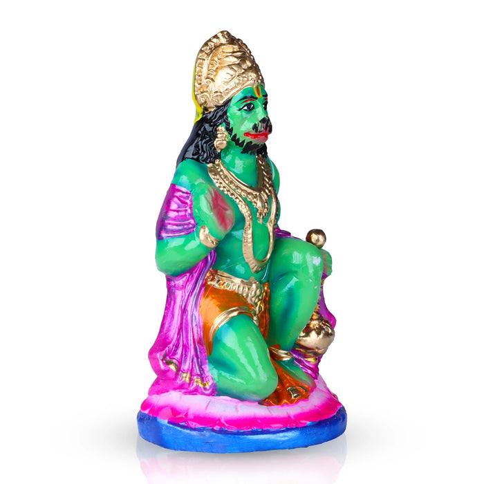 Hanuman Clay Golu Bommai - 8 x 4.5 Inches | Giri Golu Doll/ Navaratri Golu Bomma/Gombe/Bommai