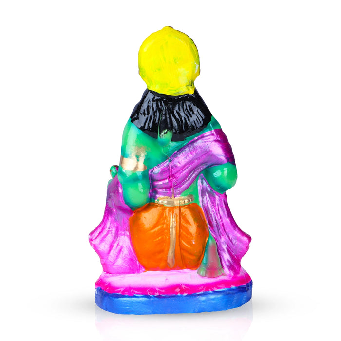 Hanuman Clay Golu Bommai - 8 x 4.5 Inches | Giri Golu Doll/ Navaratri Golu Bomma/Gombe/Bommai