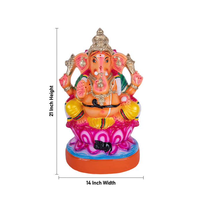 Ganesh Murti Paper Mache Golu Bommai - 21 X 14 Inches | Giri Golu Doll/ Navaratri Gombe/ Navratri Decor