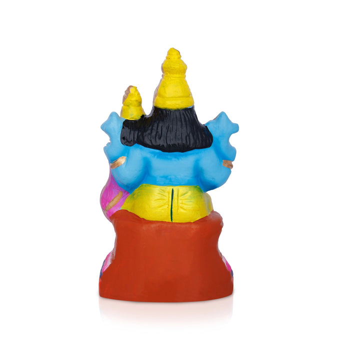 Lakshmi Narayanan Clay Golu Bommai - 10 X 5 Inches | Navaratri Golu Gombe/ Giri Golu Doll/ Navratri Decoration