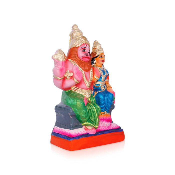 Lakshmi Narasimha Idol Clay Golu Bommai - 9.5 X 5 Inches | Giri Golu Doll/ Navaratri Gombe/ Navratri Decor