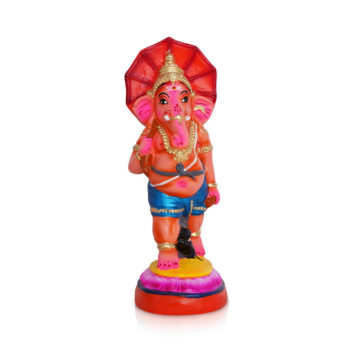Ganesh Murti With Kudai Paper Mache Golu Bommai- 12 X 4 Inches | Navaratri Gombe/Giri Golu Doll/Navratri Décor