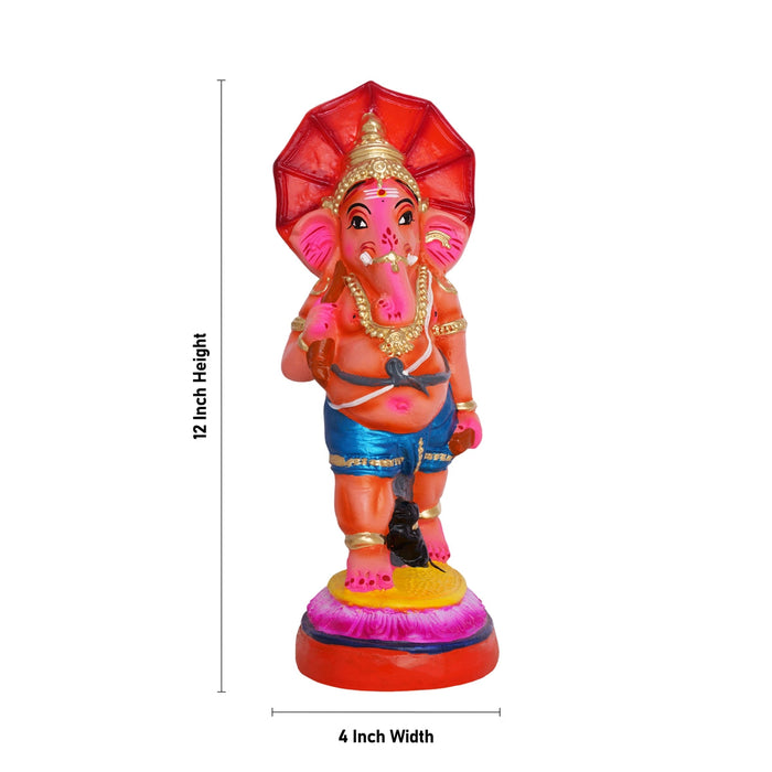 Ganesh Murti With Kudai Paper Mache Golu Bommai- 12 X 4 Inches | Navaratri Gombe/Giri Golu Doll/Navratri Décor
