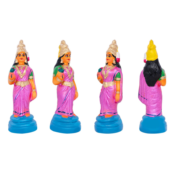 Ramar Clay Golu Bommai Set - 9 x 3.5 Inches | 4 Pcs/ Giri Golu Doll/ Navaratri Golu Bommalu/ Dasara Doll