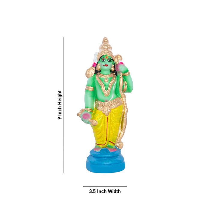 Ramar Clay Golu Bommai Set - 9 x 3.5 Inches | 4 Pcs/ Giri Golu Doll/ Navaratri Golu Bommalu/ Dasara Doll