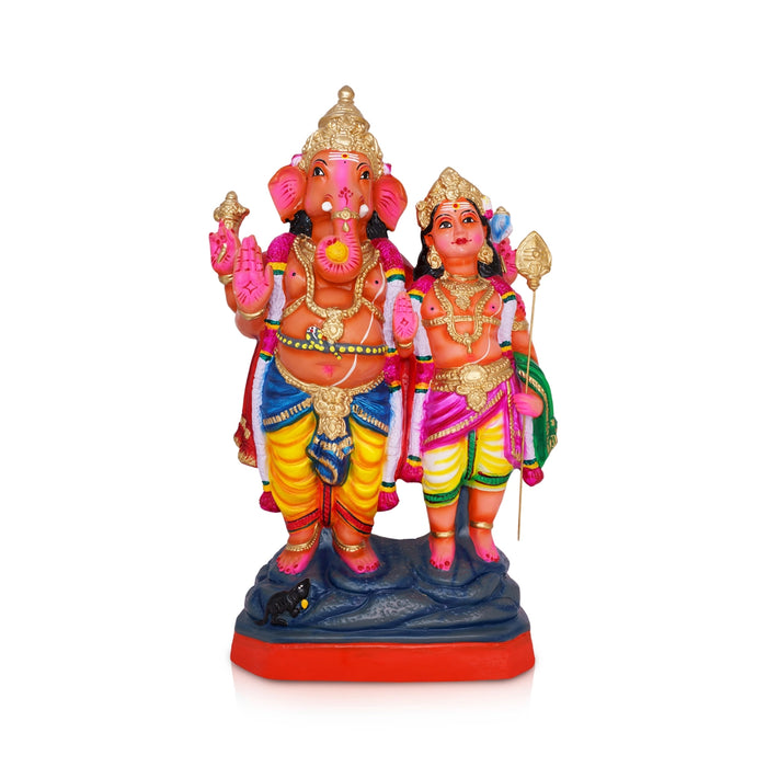 Ganesh Muruga Paper Mache Golu Bommai - 24 X 11 Inches | Giri Golu Doll/ Navaratri Gombe/ Navratri Decor