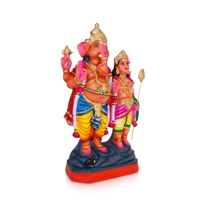 Ganesh Muruga Paper Mache Golu Bommai - 24 X 11 Inches | Giri Golu Doll/ Navaratri Gombe/ Navratri Decor