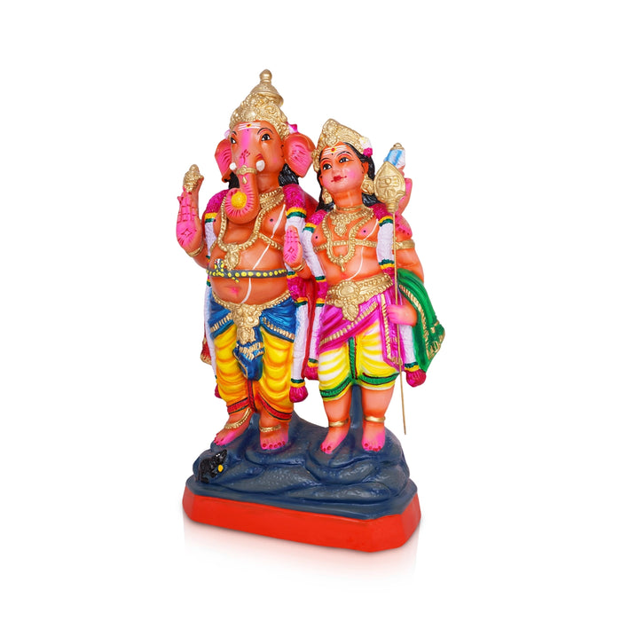 Ganesh Muruga Paper Mache Golu Bommai - 24 X 11 Inches | Giri Golu Doll/ Navaratri Gombe/ Navratri Decor