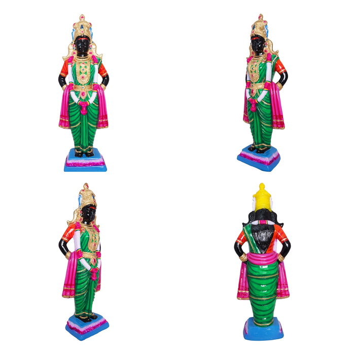 Vitthal Rukmini Murti Paper Mache Golu Bommai Pair- 32X8 Inches | Giri Golu Doll/Navaratri Gombe/Navratri Decor