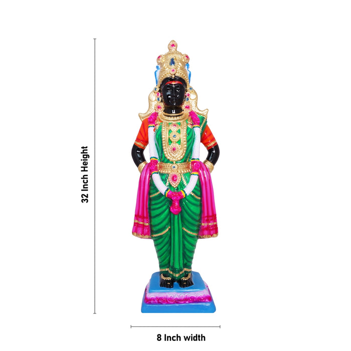 Vitthal Rukmini Murti Paper Mache Golu Bommai Pair- 32X8 Inches | Giri Golu Doll/Navaratri Gombe/Navratri Decor