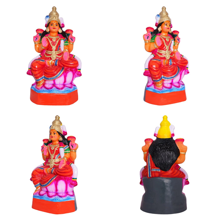 Saraswati Lakshmi Paper Mache Golu Bommai Pair- 20 X 9 Inches | Giri Golu Doll/ Navaratri Gombe/Navratri Decor