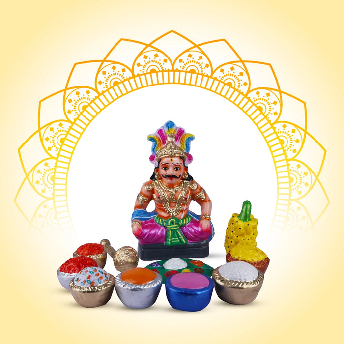 Maya Bazar Clay Golu Bommai Set - 10 Inches | Giri Golu Doll/ Navaratri Golu Bomma/ Bommai/ Gombe