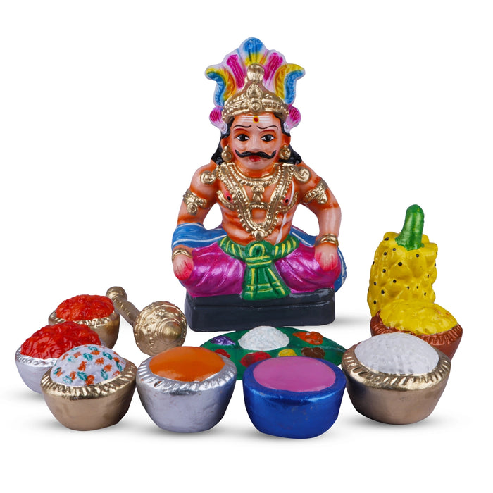Maya Bazar Clay Golu Bommai Set - 10 Inches | Giri Golu Doll/ Navaratri Golu Bomma/ Bommai/ Gombe