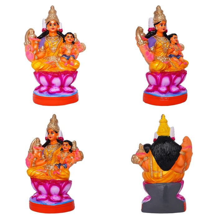 Ashta Lakshmi Clay Golu Bommai Set - 12 x 13 Inches | Giri Golu Doll/ Navaratri Golu Bomma/ Gombe/ Bommai