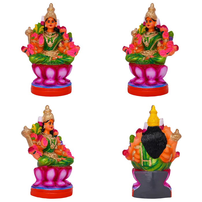 Ashta Lakshmi Clay Golu Bommai Set - 12 x 13 Inches | Giri Golu Doll/ Navaratri Golu Bomma/ Gombe/ Bommai