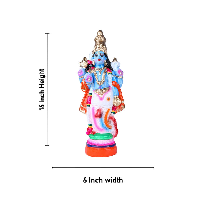 Dasavatharam Clay Golu Bommai Set - 16 x 6 Inches | Giri Golu Doll/ Navaratri Golu Bomma/Gombe/Bommai