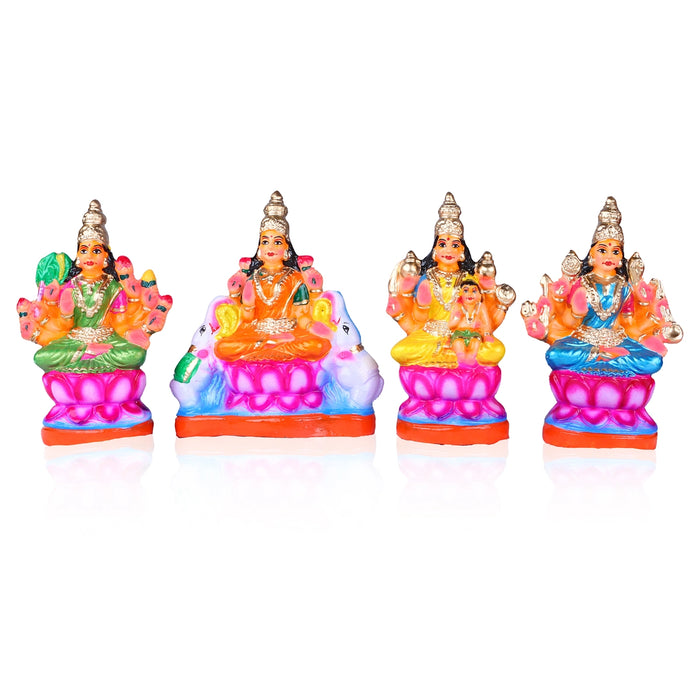 Ashtalakshmi Clay Golu Bommai Set - 9 x 7 Inches | Giri Golu Doll/ Navaratri Golu Bomma/Gombe/Bommai