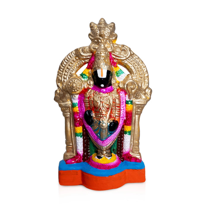 Perumal Thayar Clay Golu Bommai Pair - 10.5 x 6.5 Inches | Giri Golu Doll/ Navaratri Golu Bomma/ Gombe/ Bommai