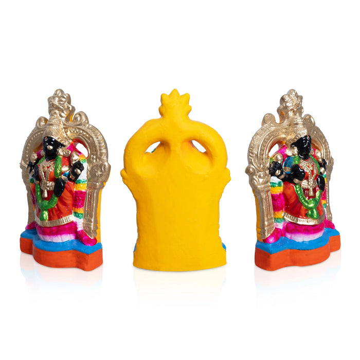 Perumal Thayar Clay Golu Bommai Pair - 10.5 x 6.5 Inches | Giri Golu Doll/ Navaratri Golu Bomma/ Gombe/ Bommai